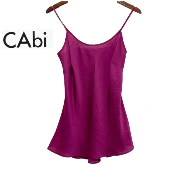 CAbi Cami Camisole Top Blouse Boysenberry Raspberry Purple Strappy Satin Size XS - Picture 1 of 8